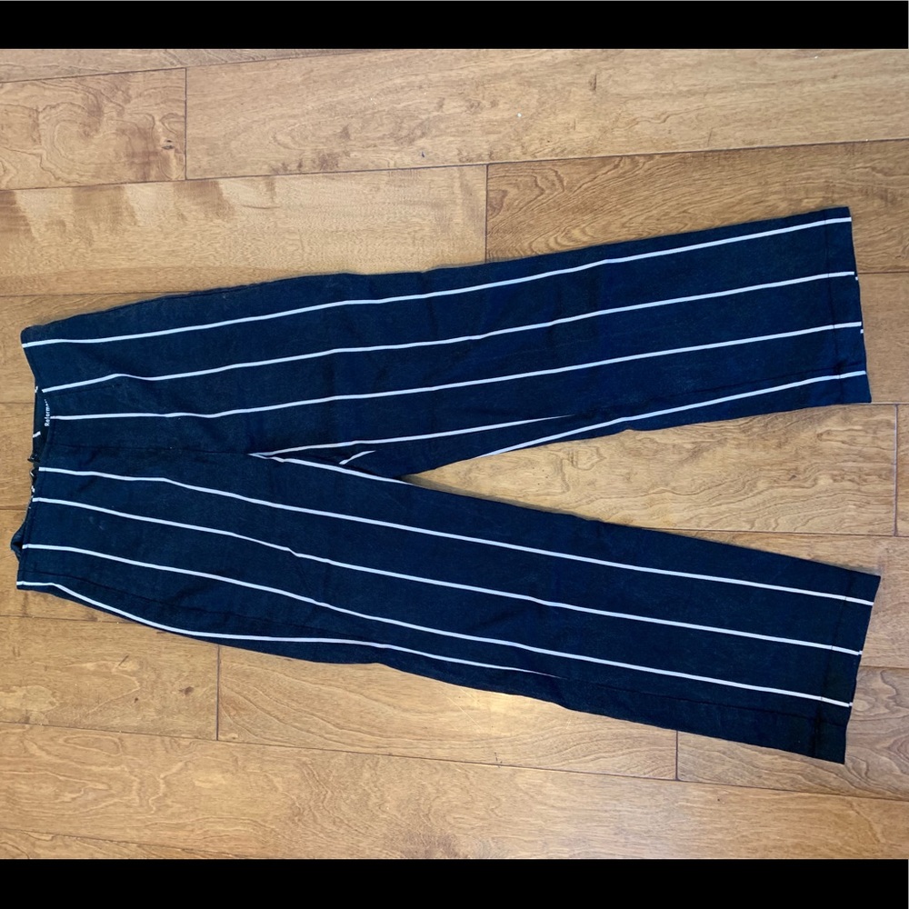 Reformation Pinstripe high-waisted trousers